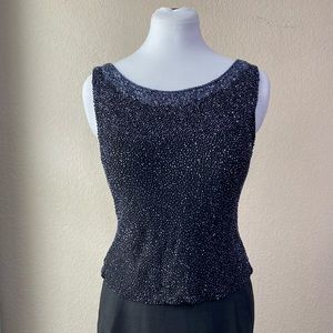 Scala Beaded / Sequence Hand Embellished Silk Special Occasion Top/Blouse
Size L